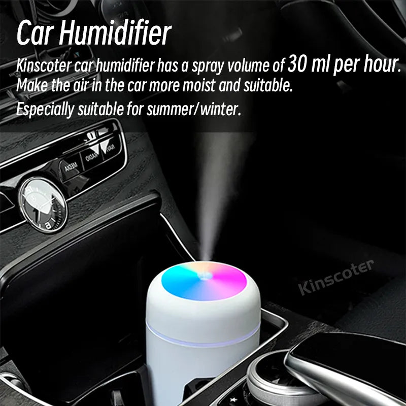 Humidificador de aire H2O de 300ml, Mini difusor de Aroma USB portátil con niebla fría para dormitorio, hogar, coche, purificador de plantas, Humificador