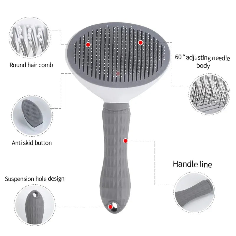 Brosse pour chien et chat, peigne autonettoyant pour enlever les poils d'animaux, outils de toilettage pour chiens et chats, peigne démêlant pour chiens