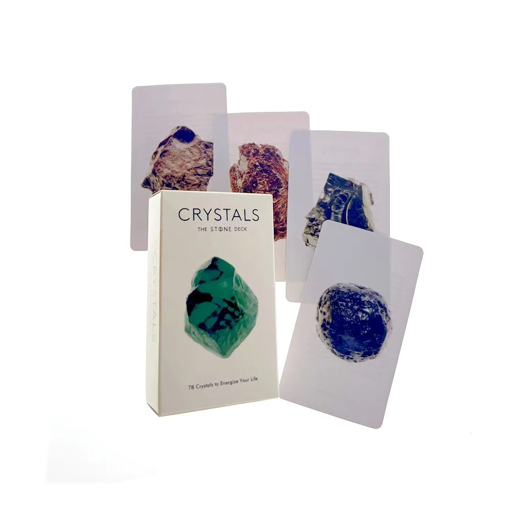 Crystals Tarot Cards Desk Card Oracle Divination Game Deck Party Astrology Cards Oracle Cards Game for Women Girl Oracle Cards