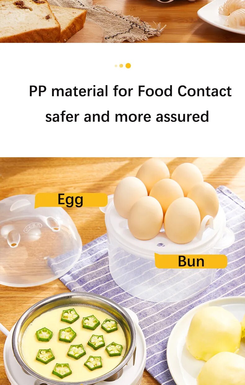 Egg Boiler Double Layers Multifunction Electric Egg Cooker Steamer Corn Milk Steamed Rapid Breakfast Cooking Appliances Kitchen