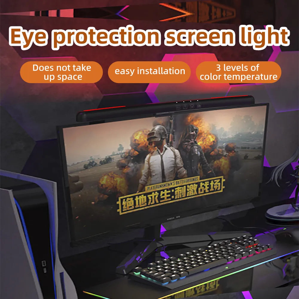 Luz colgante de pantalla con atenuación continua USB, lámparas para Monitor de pantalla curva, atmósfera de fondo RGB, luz de escritorio para el cuidado de los ojos, barra de luz para PC