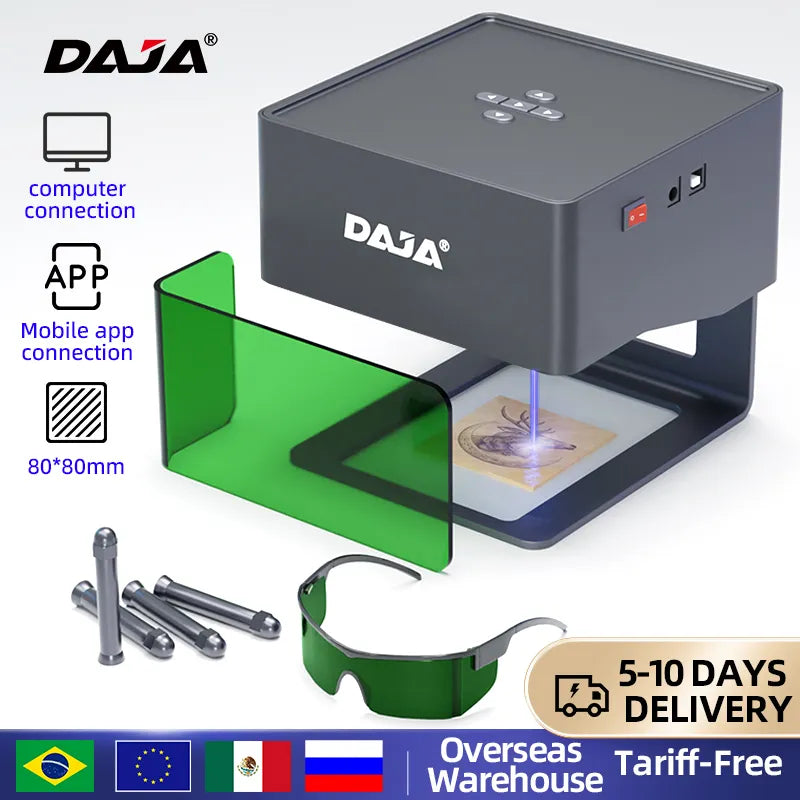 DAJA Laser Engraver CNC Diy DJ6 Laser Engraving Machine 3000mw Fast Mini Logo Mark Printer Cutter Woodworking Wood Plastic