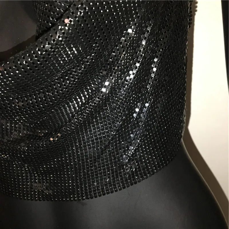 Y2K Tops Backless Party Crop Top Women Backless Corset Top 2023 Summer Sleeveless V-Neck Diamond Metal Sexy Night Club Tank Tops