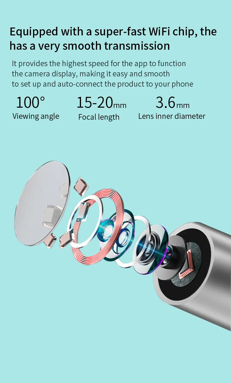 Limpiador de oídos, herramienta de eliminación de cera de oídos de alta precisión con cámara, luz LED, otoscopio inalámbrico, Kit de limpieza de oídos inteligente