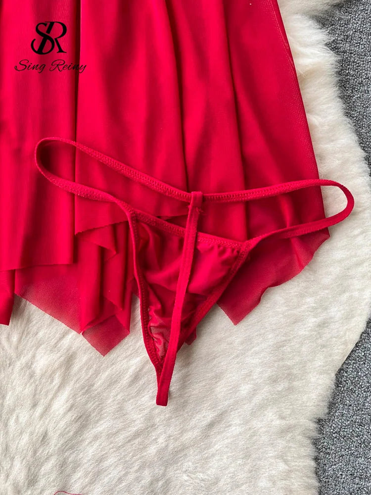 Wanita – robe de nuit Sexy en dentelle florale ajourée + tongs pour femmes, pyjama dos nu à bretelles, maille transparente, 2023