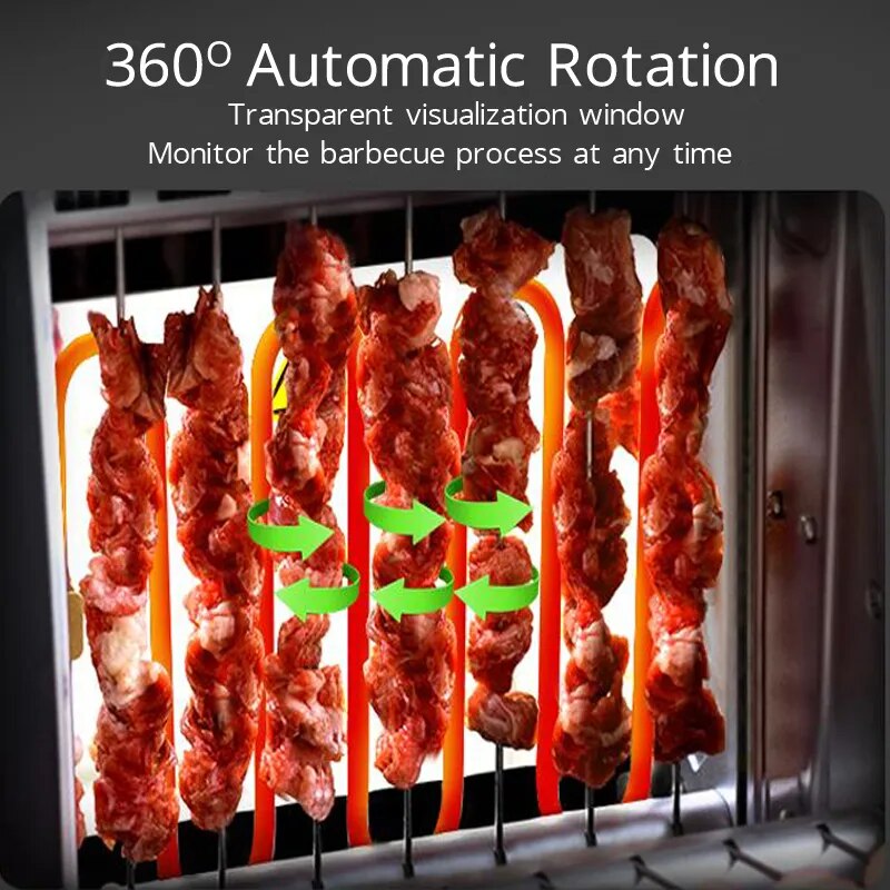 Máquina eléctrica para parrilla de barbacoa, sin humo, rotación automática, máquina de barbacoa coreana, 220V, parrillas eléctricas para barbacoa para fiestas domésticas