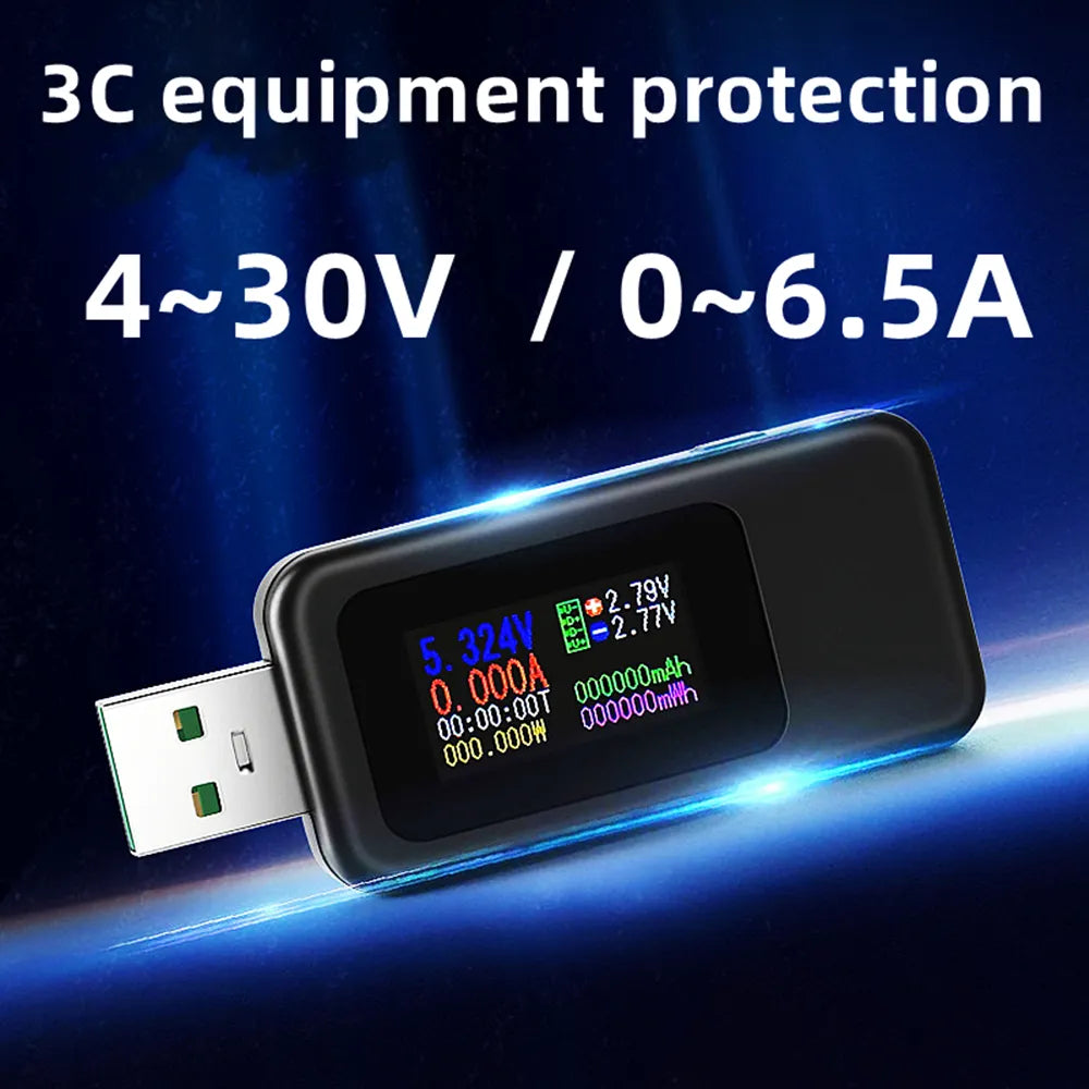 Probador USB 10 en 1, voltímetro Digital CC, amperímetro, medidor de voltaje de corriente, amperímetro, Detector, indicador de cargador tipo batería externa