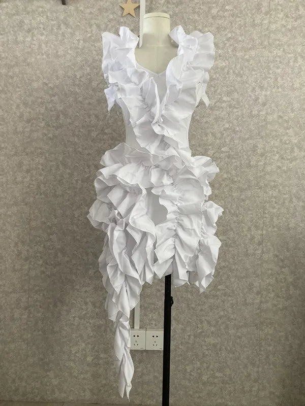 Robe de bal asymétrique pour femmes, tenue de soirée en forme de champignon d'arbre comestible, haute et basse, Sexy, tenue de soirée en boîte de nuit, de rue, 2023