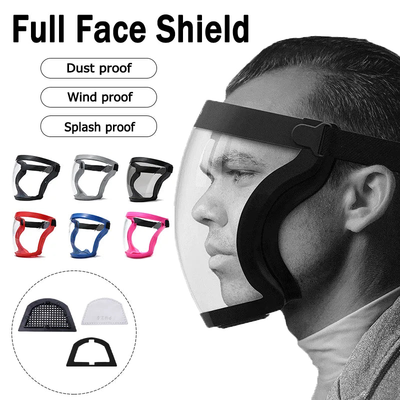 Bouclier facial complet transparent, résistant aux éclaboussures d'huile, pour Moto, cyclisme, lunettes anti-buée coupe-vent, masque de Protection de sécurité avec filtres