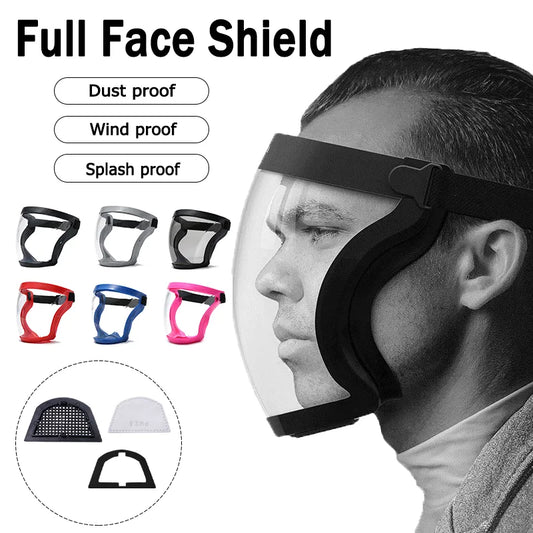 Protección facial completa transparente para el hogar, a prueba de salpicaduras de aceite, Moto, ciclismo, gafas antiniebla a prueba de viento, máscara de protección de seguridad con filtros