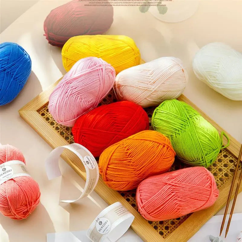 Fils à tricoter en coton au lait, 50 g/rouleau, pour tricoter des fils au Crochet, couture, 4 plis, pour tricoter à la main, pulls au Crochet