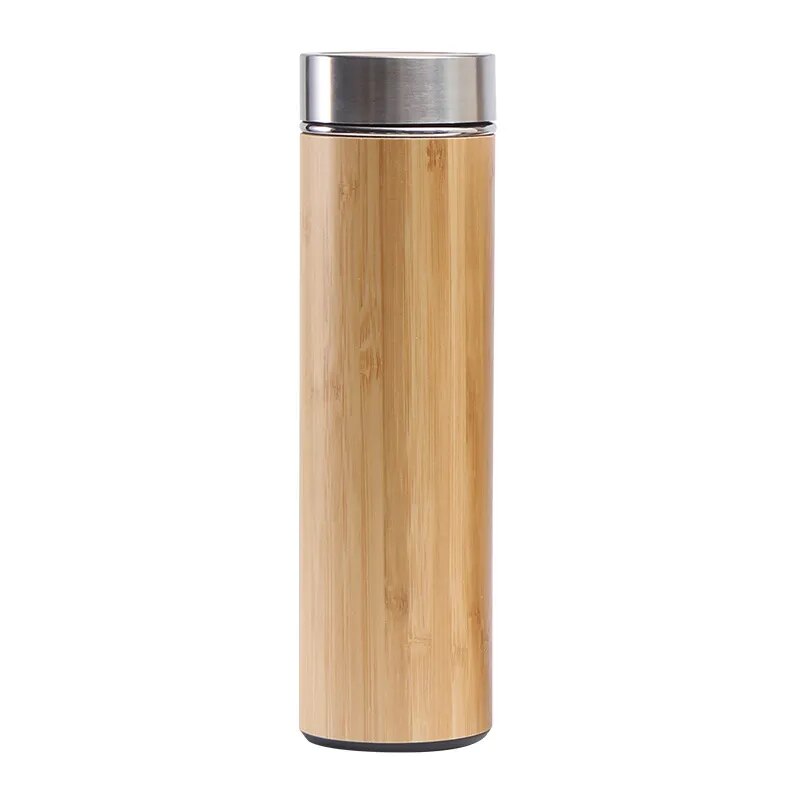 300ml-500ml Creative Bamboo Thermos Bottle Stainless Steel Water Bottles Vacuum Flask Portable Coffee Thermos Cup Customize Logo