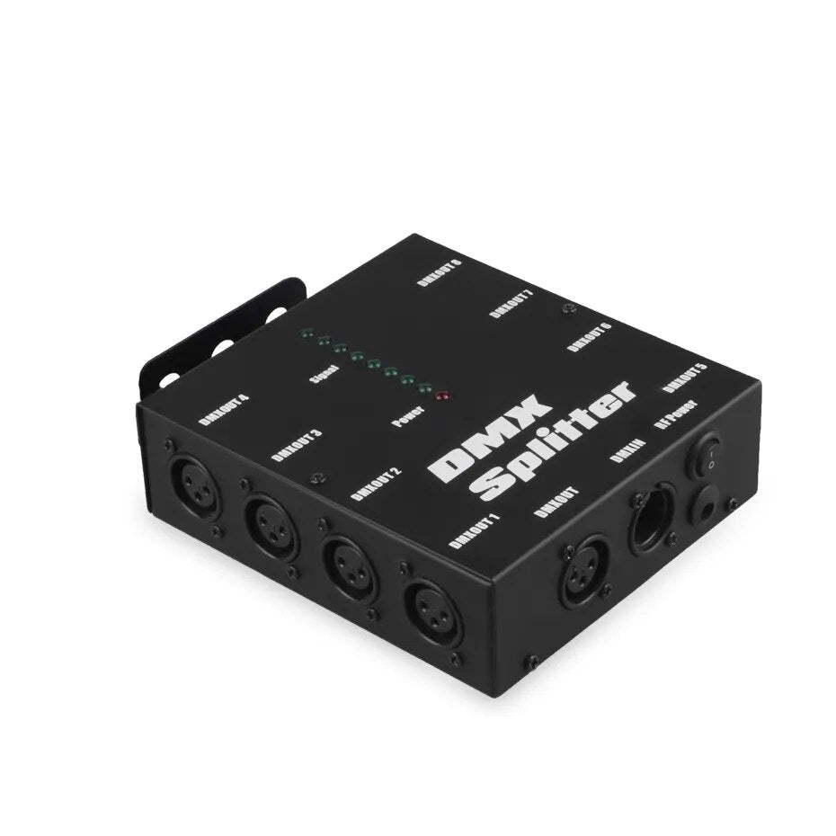 ALIEN 8 Way Channels Isolated 3Pin DMX 512 Optical Splitter Istribution Amplifier for DJ Disco Wedding DMX Stage Lighting Effect