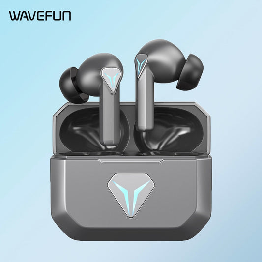 Écouteurs Bluetooth Écouteurs de jeu sans fil Casque de jeu Wavefun avec microphone 45 ms Contrôle du volume à faible latence The Alien Stuff 