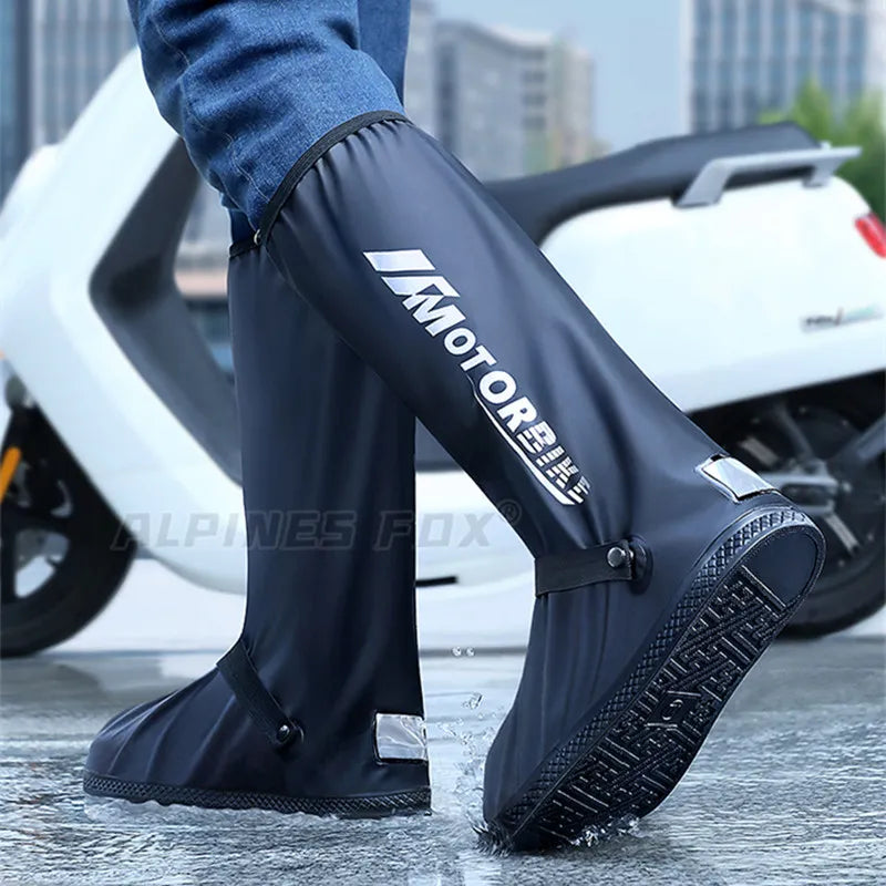 Cubiertas para zapatos de lluvia de tubo alto, superventas, creativas, impermeables, reutilizables, para motocicleta, ciclismo, botas de lluvia, cubierta para zapatos a prueba de lluvia