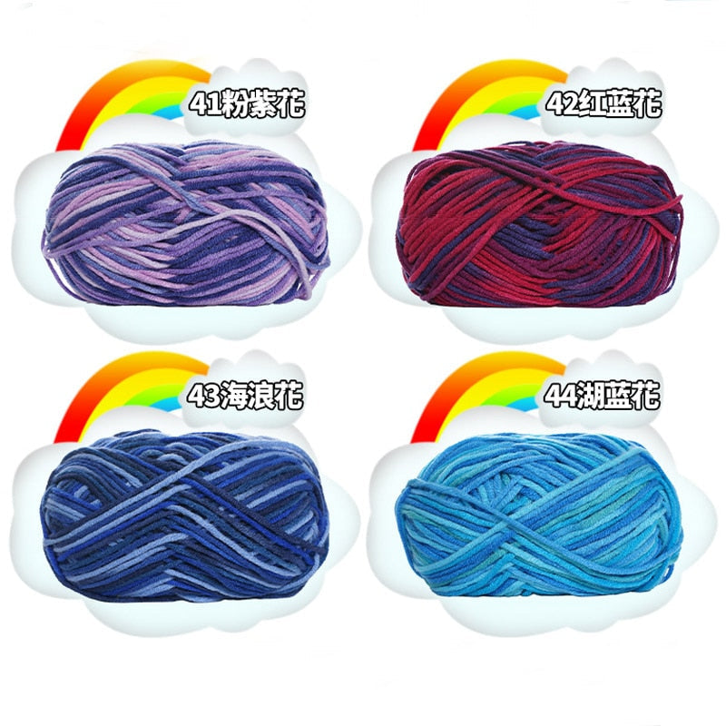 50g  Space dye Yarn Balls With Soft 5-strand Milk Cotton Crocheted Knitted Wool Used For DIY Hat Scarves Hand Weaving Technology