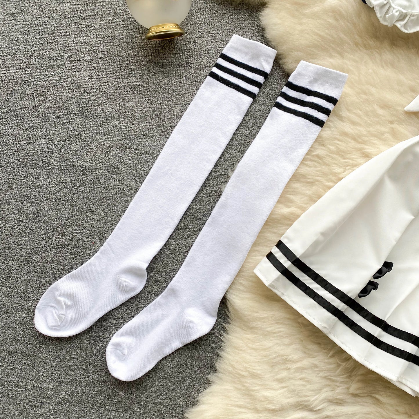 Costumes de Cosplay Sexy pour femmes, Style Preppy japonais, haut court + jupe courte + chaussettes, tenue de nuit sensuelle Wanita