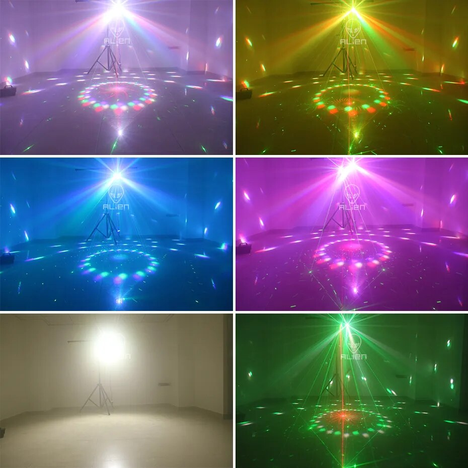 ALIEN 4IN1 RG Patterns Laser Projector Strobe Magic Ball UV Blacklight Stage Lighting Effect DJ Disco Party Dance Wedding Lamp