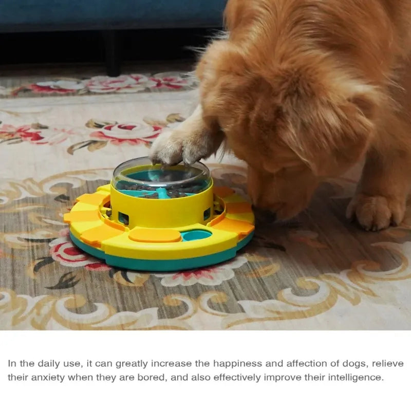 Dog Puzzle Toys Press Slow Feeder Interactive Games for Puppy IQ Trainning Treat Dispenser Food Leaker Bowl Advanced Level 2in1