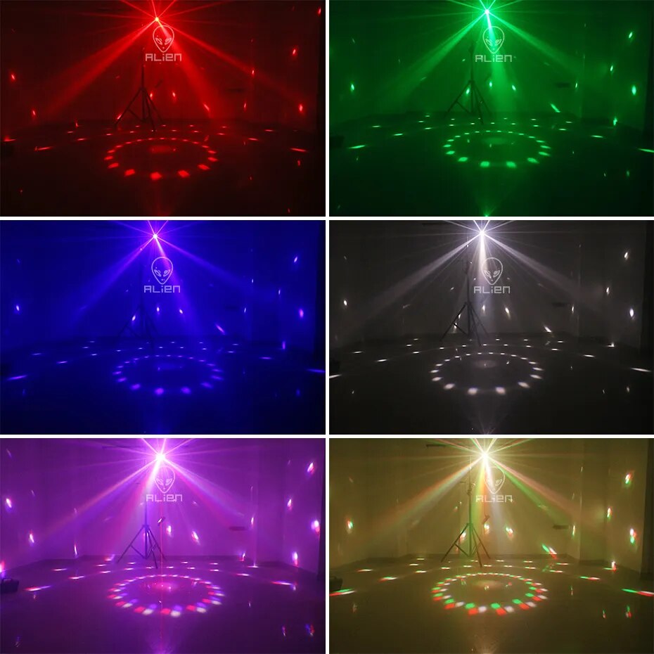 ALIEN 4IN1 RG Patterns Laser Projector Strobe Magic Ball UV Blacklight Stage Lighting Effect DJ Disco Party Dance Wedding Lamp