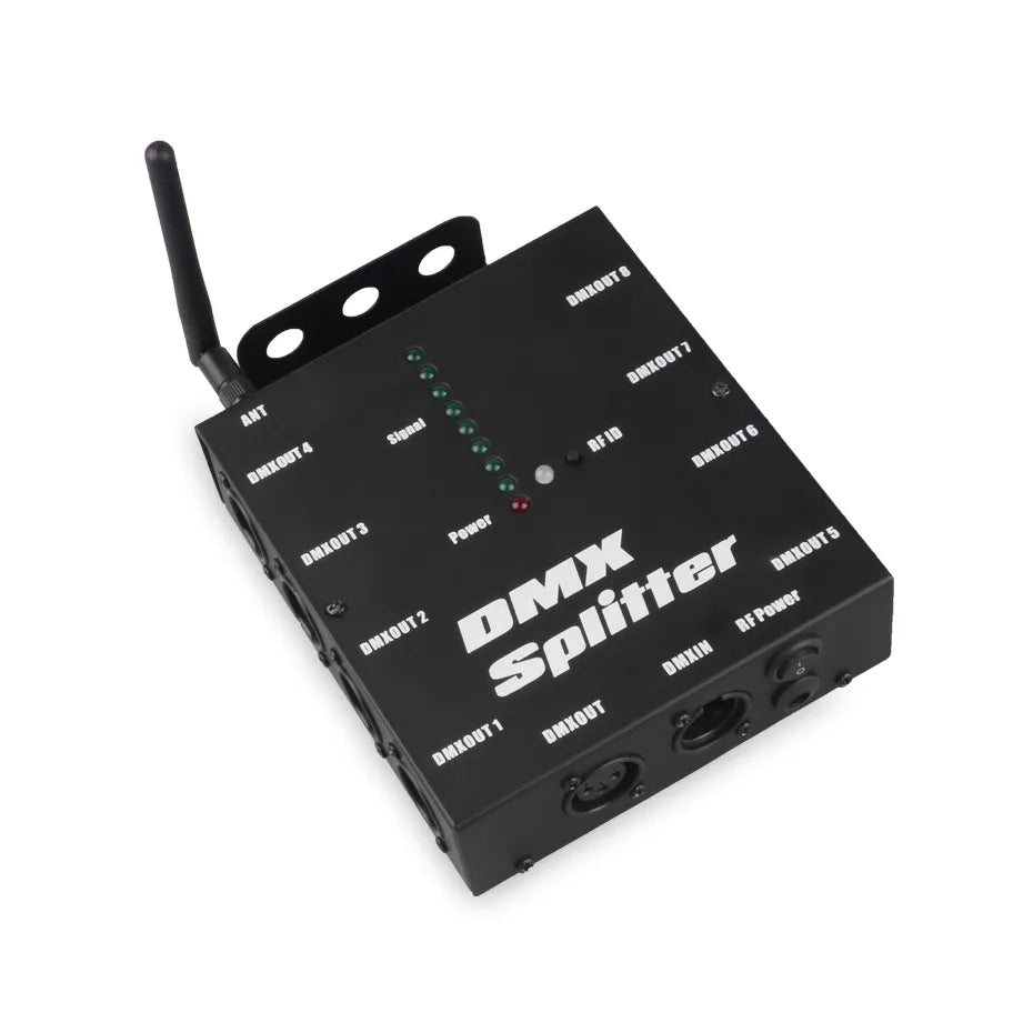 ALIEN 8 Way Wireless DMX 512 3-Pin Isolated Splitter Amplifier with Wireless DMX Transceiver Receiver for DJ Disco Stage Lights