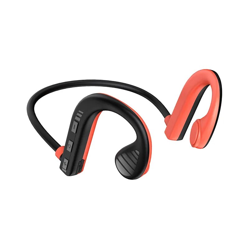 Auriculares de conducción ósea, inalámbricos, resistentes al agua, deportivos, con banda para el cuello y micrófono para entrenamientos, correr y conducir