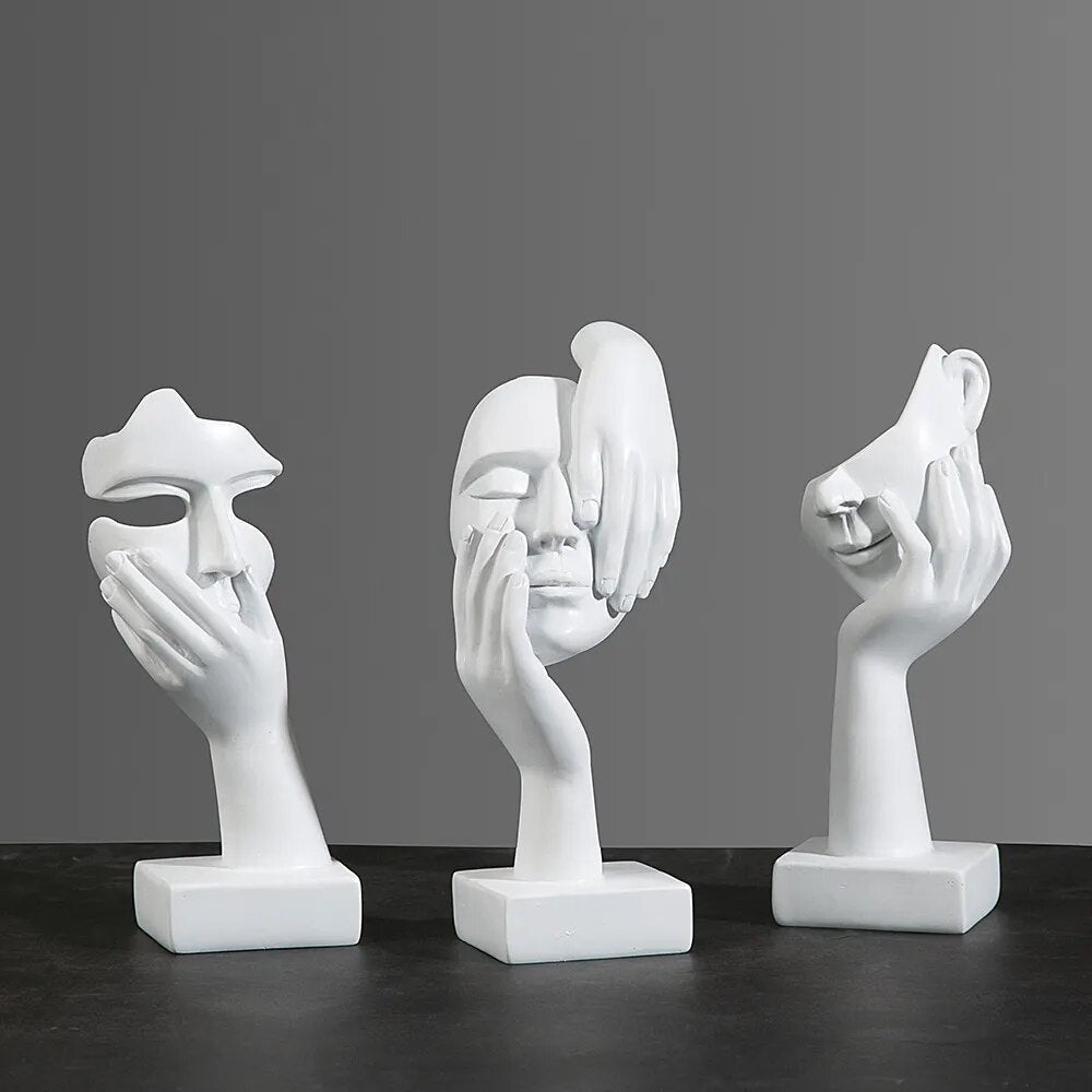 Estatuas de máscara abstracta de resina, figuras en miniatura europeas para Interior, hogar, oficina, estudio, figura de escritorio, adorno, regalo de decoración