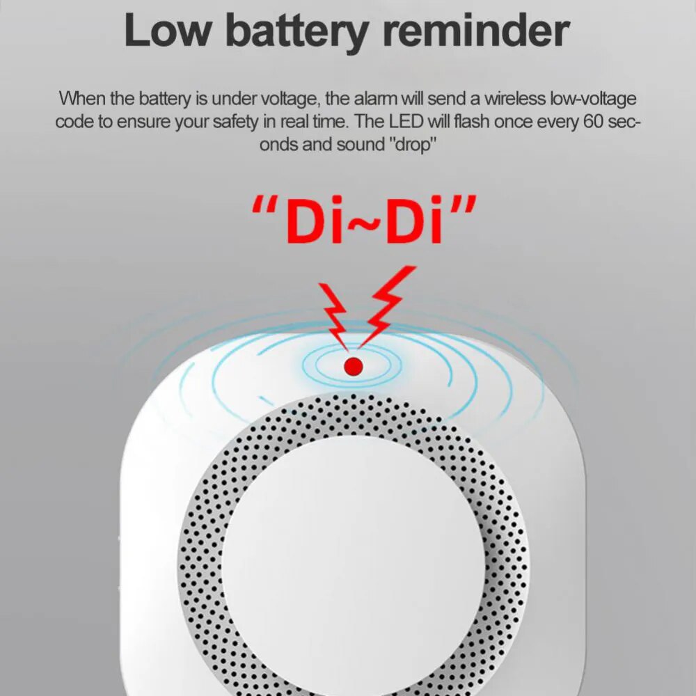 Tuya Smart Zigbee/Wifi Detector de humo protección contra incendios inteligente ALARMA DE SEGURIDAD PARA EL HOGAR alarma de luz de sonido Control por aplicación