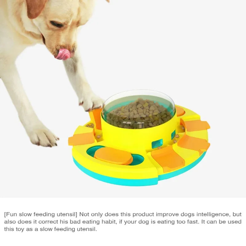 Dog Puzzle Toys Press Slow Feeder Interactive Games for Puppy IQ Trainning Treat Dispenser Food Leaker Bowl Advanced Level 2in1