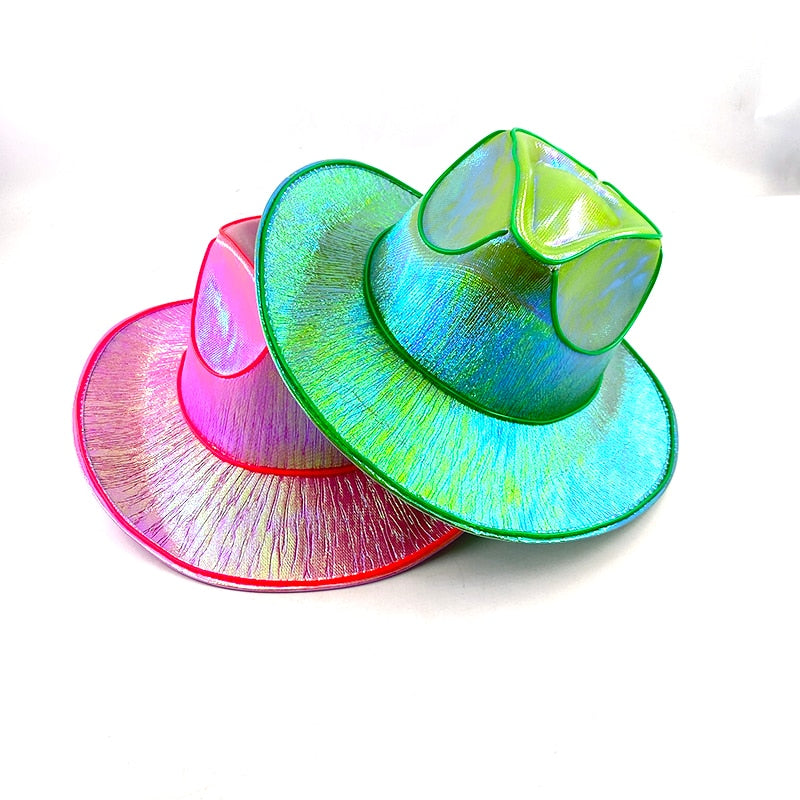 EL Wire Light Up Lentejuelas Sombrero de Jazz Adulto Neón LED Luminoso Festival Fiesta Vestido Gorra para Hombres y Mujeres