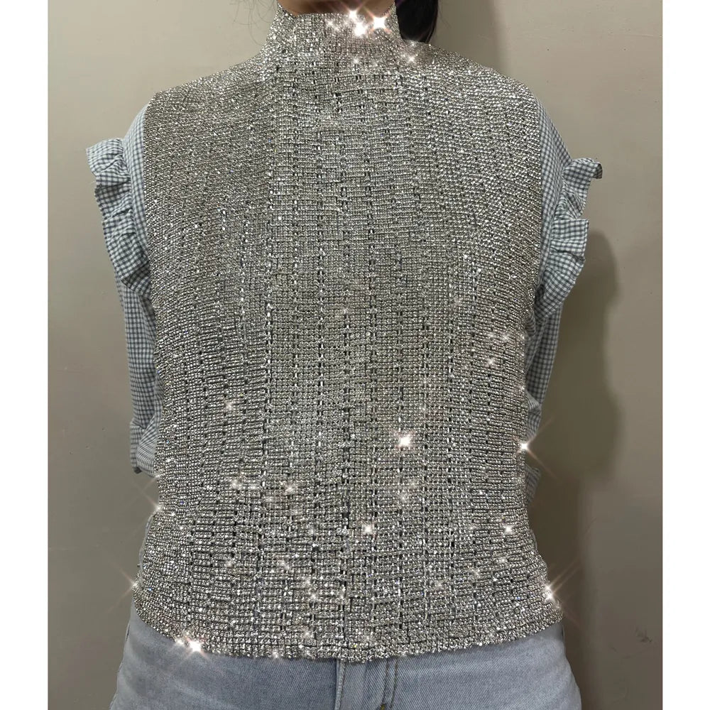 Chaîne de corps en strass pour femmes, accessoires de luxe, haut de corps, soutien-gorge, cristal exagéré, Bralette, chaîne de poitrine, bijoux, 2022