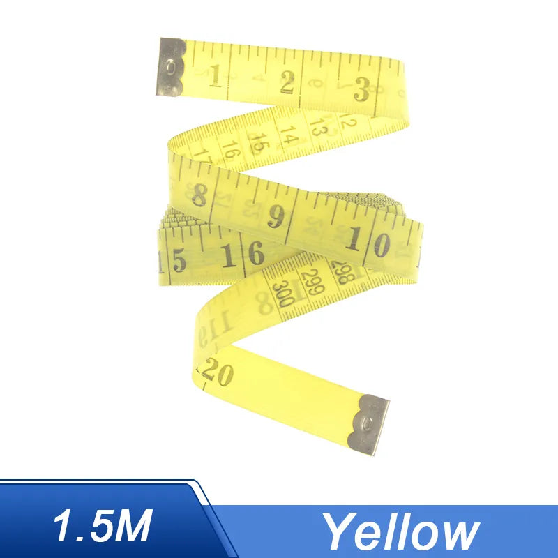 1.5M/60in Soft Tape Measure Tailor's Tape with Snap Fasteners Body Measuring Double-sided Ruler For Needlework Sewing Tool