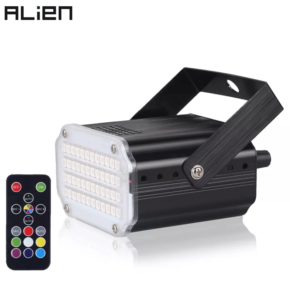 ALIEN 48 RGB UV LED DJ Disco Sound Activated Stage Lighting Effect Party Holiday Club Strobe Flash Lights With Remote Control