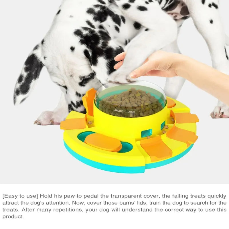 Dog Puzzle Toys Press Slow Feeder Interactive Games for Puppy IQ Trainning Treat Dispenser Food Leaker Bowl Advanced Level 2in1