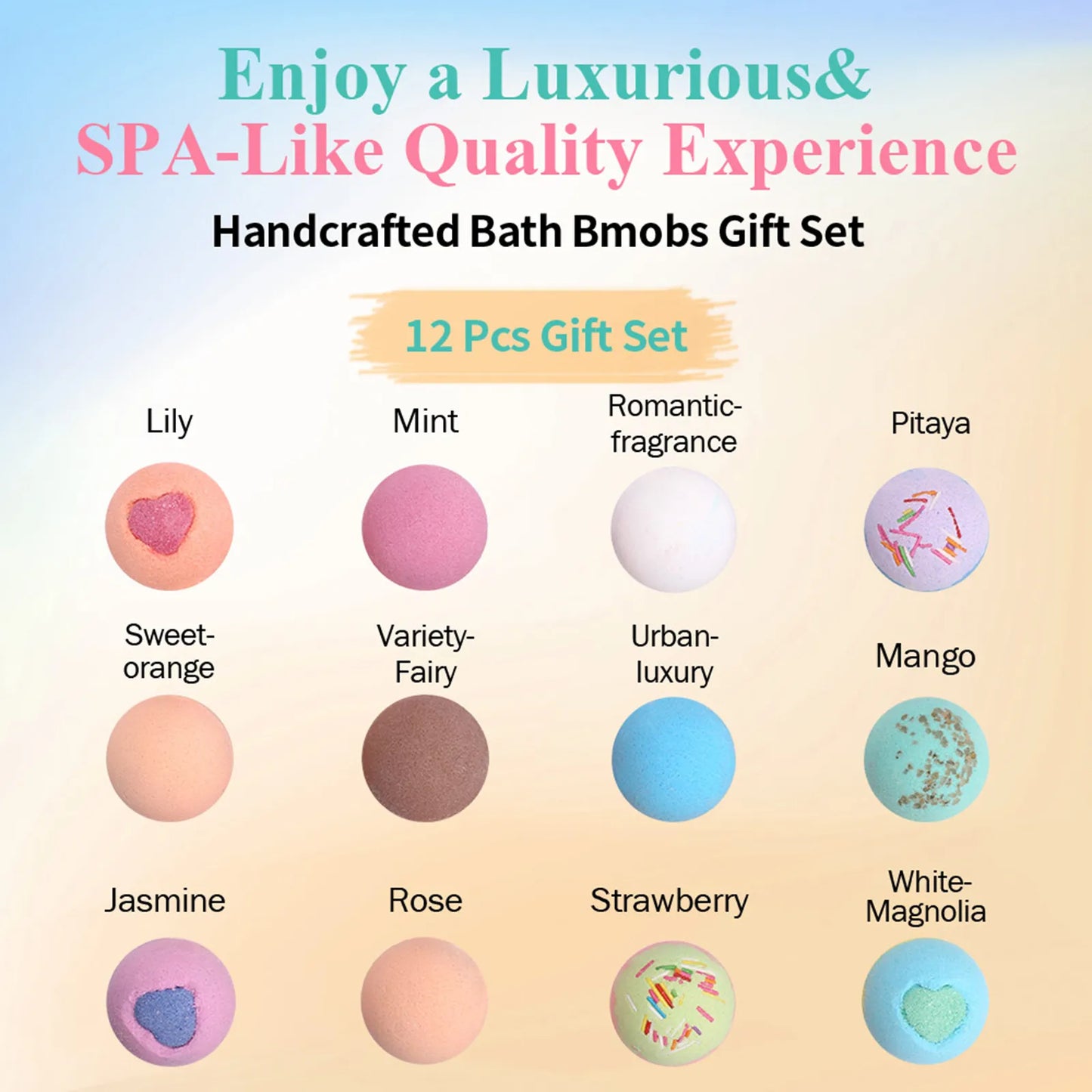 Bath Bomb Pack Gift Set Bath Salt Balls Essential Oil Bath Bombs for Moisturizing Skin Fizzy Spa Bath Bubble Bomb Aromatic Odor