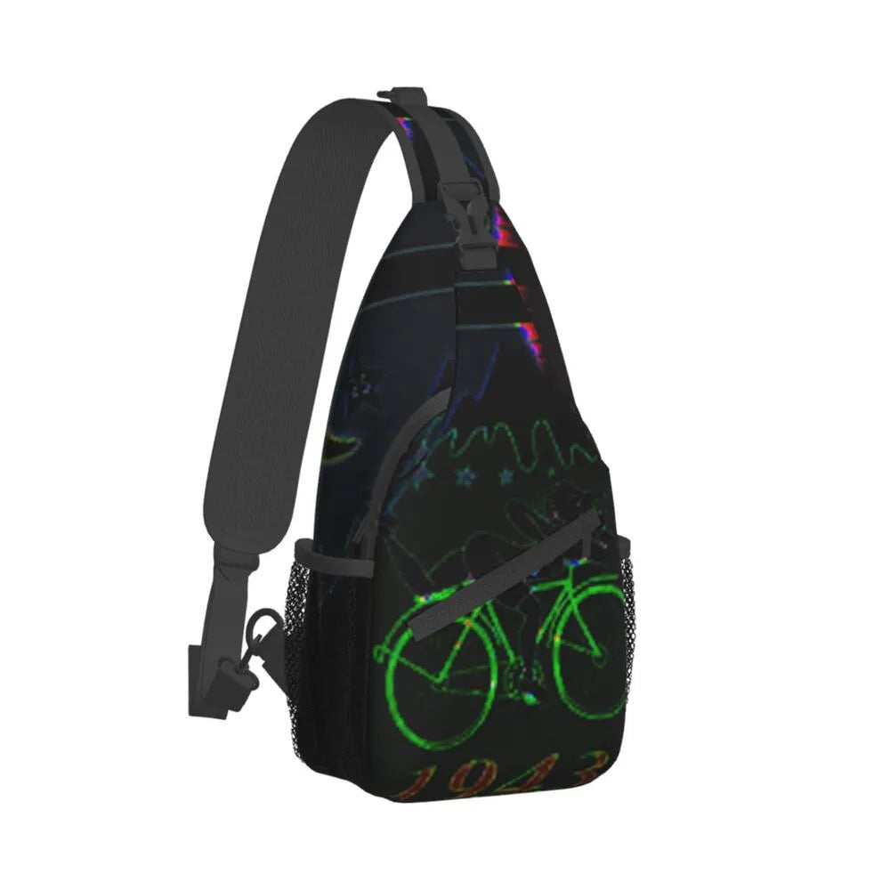 Albert Hoffman LSD Bicycle Day Sling Bags for Men Fashion Acid Blotter Party Shoulder Crossbody Chest Backpack Traveling Daypack