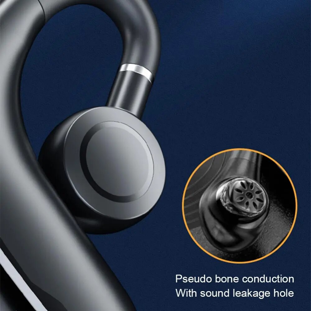 Auriculares inalámbricos de negocios con vibración y pantalla Digital, cascos con dientes azules, no intrauditivos, tipo oreja colgante, conducción ósea