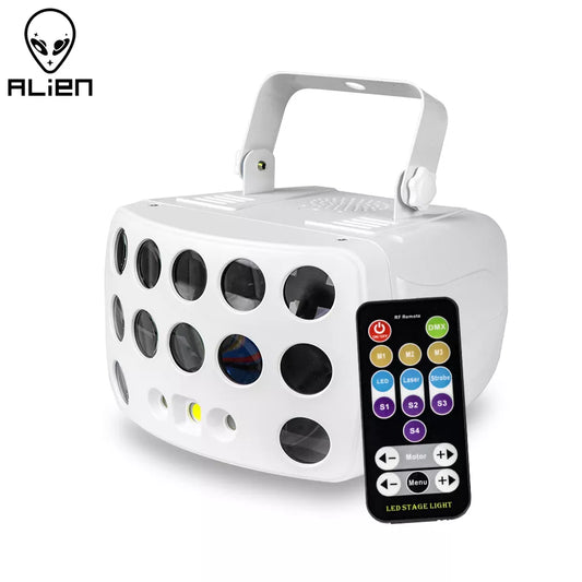 ALIEN télécommande DMX RGBW LED Laser stroboscopique Disco DJ faisceau Spot effet d'éclairage de scène fête danse Club mariage papillon lumière