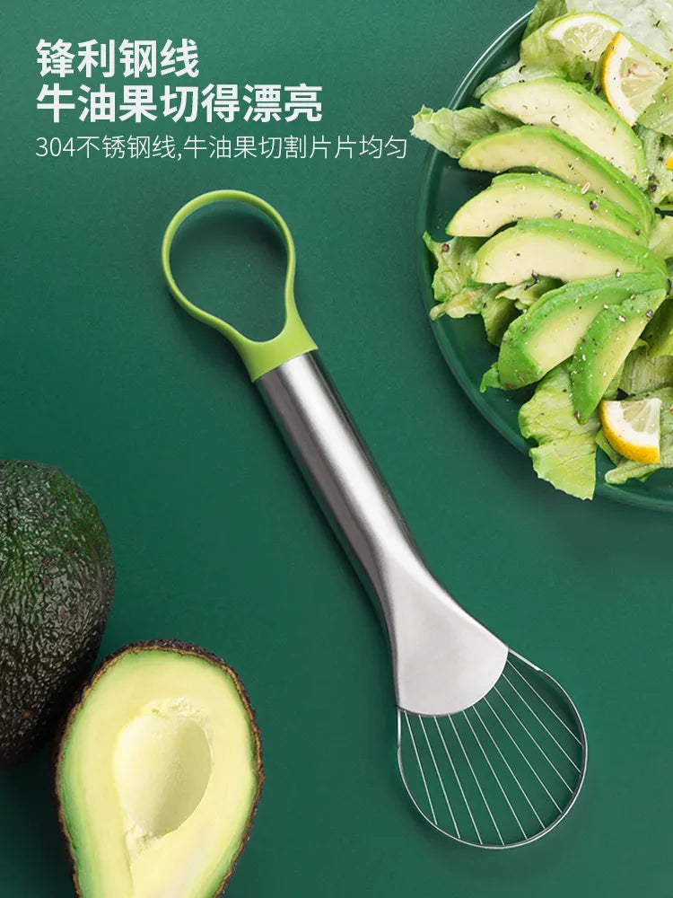 Gadget de cuchillo de aguacate, cortador de acero inoxidable, utensilios de cocina, artefacto para cortar frutas, todo para cocina y hogar, rodajas de fruta de dragón