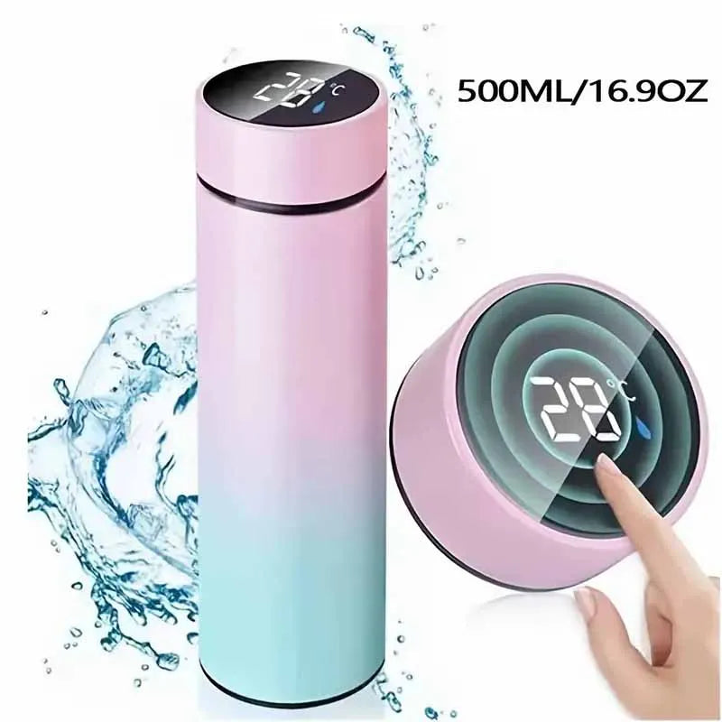 Stainless steel thermos bottle with digital temperature display, Intelligent temperature measurement cup, LED, 500ml