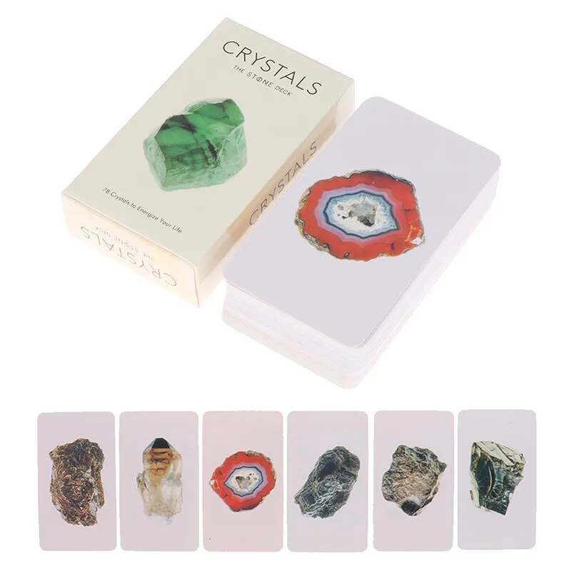 Crystals Tarot Cards Desk Card Oracle Divination Game Deck Party Astrology Cards Oracle Cards Game for Women Girl Oracle Cards