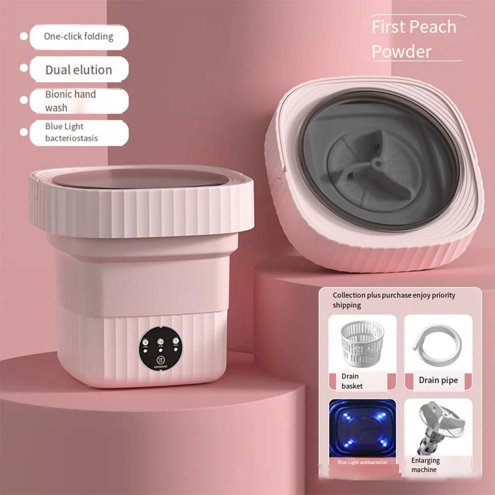 Machine à laver portative pliante de grande capacité de 6L 11L avec seau de sèche-linge pour vêtements voyage maison sous-vêtements chaussettes Mini laveuse