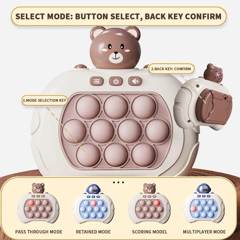 Machine de jeu de bulles Pop rapide pour enfants, dessin animé amusant, jouets à presser whac-a-taupe, Anti-Stress, bulle sensorielle, jouet Fidget, cadeaux