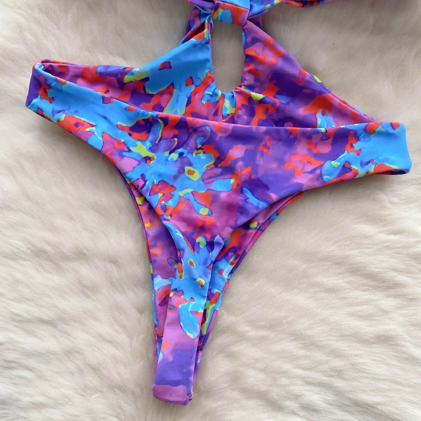 2023 Fashion Print Sexy Bodysuits Ladies Halter Kink Backless Design Slim Playsuit Women Hollow Out Swimsuits Wanita