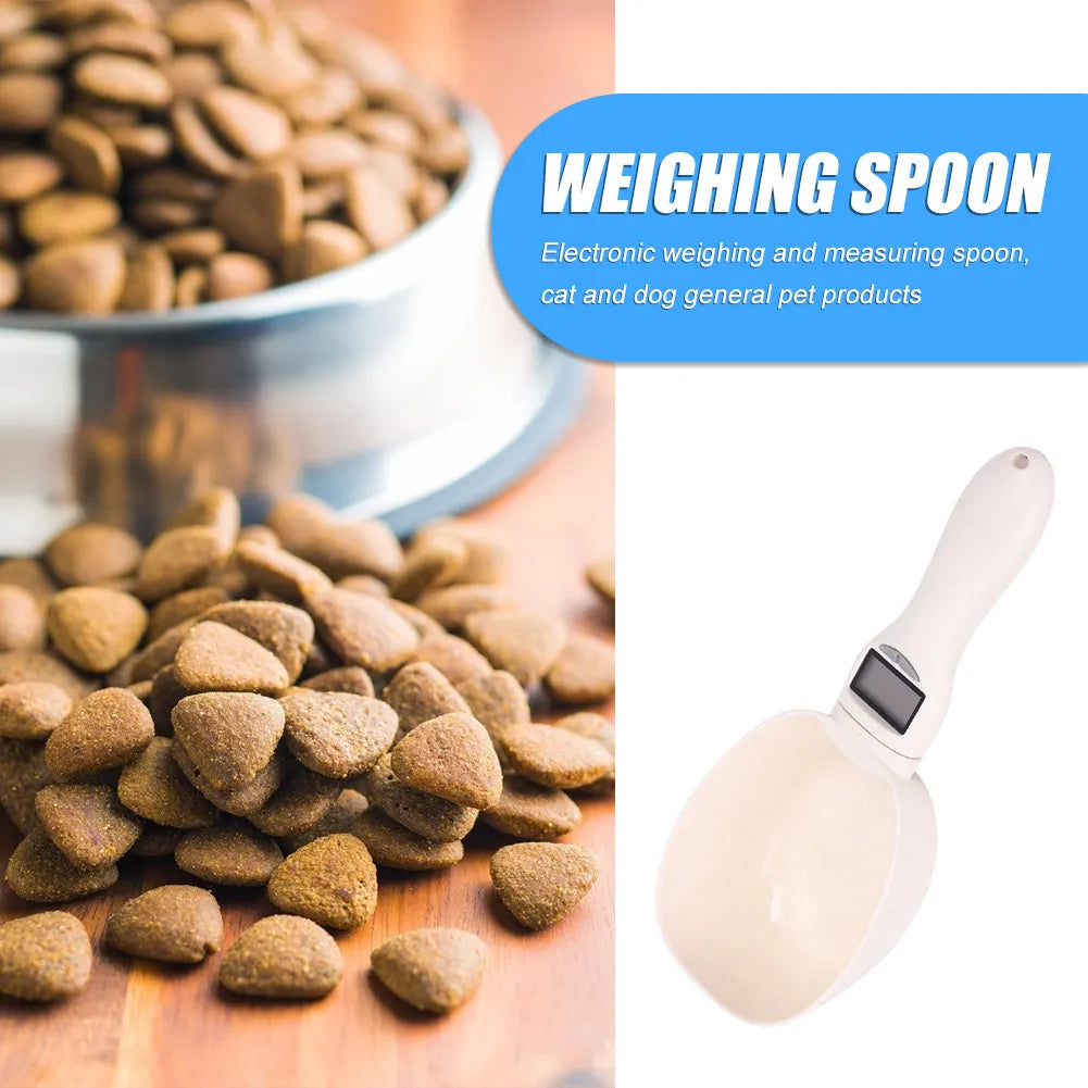 Electronic Measuring Tool Dog and Cat Feeding Bowl Measuring Spoon Pet Food Scale Digital Display Weighing Spoon Weight Volumn