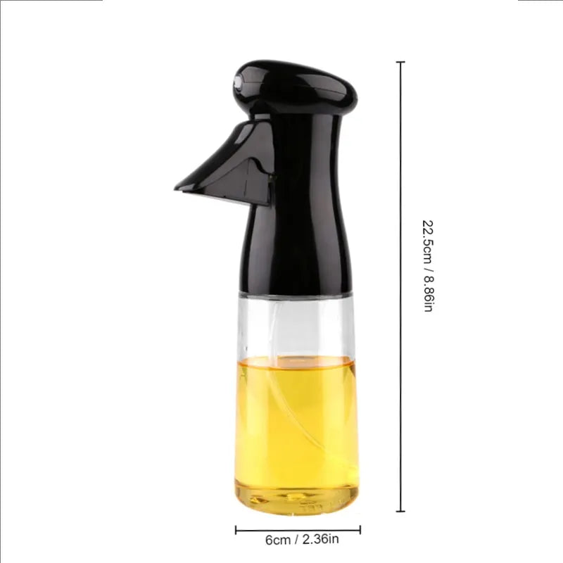 1pc Black Kitchen Oil Bottle Cooking Oil Spray 200ml Pneumatic Spray Bottle Fitness Barbecue Spray Oil Dispenser