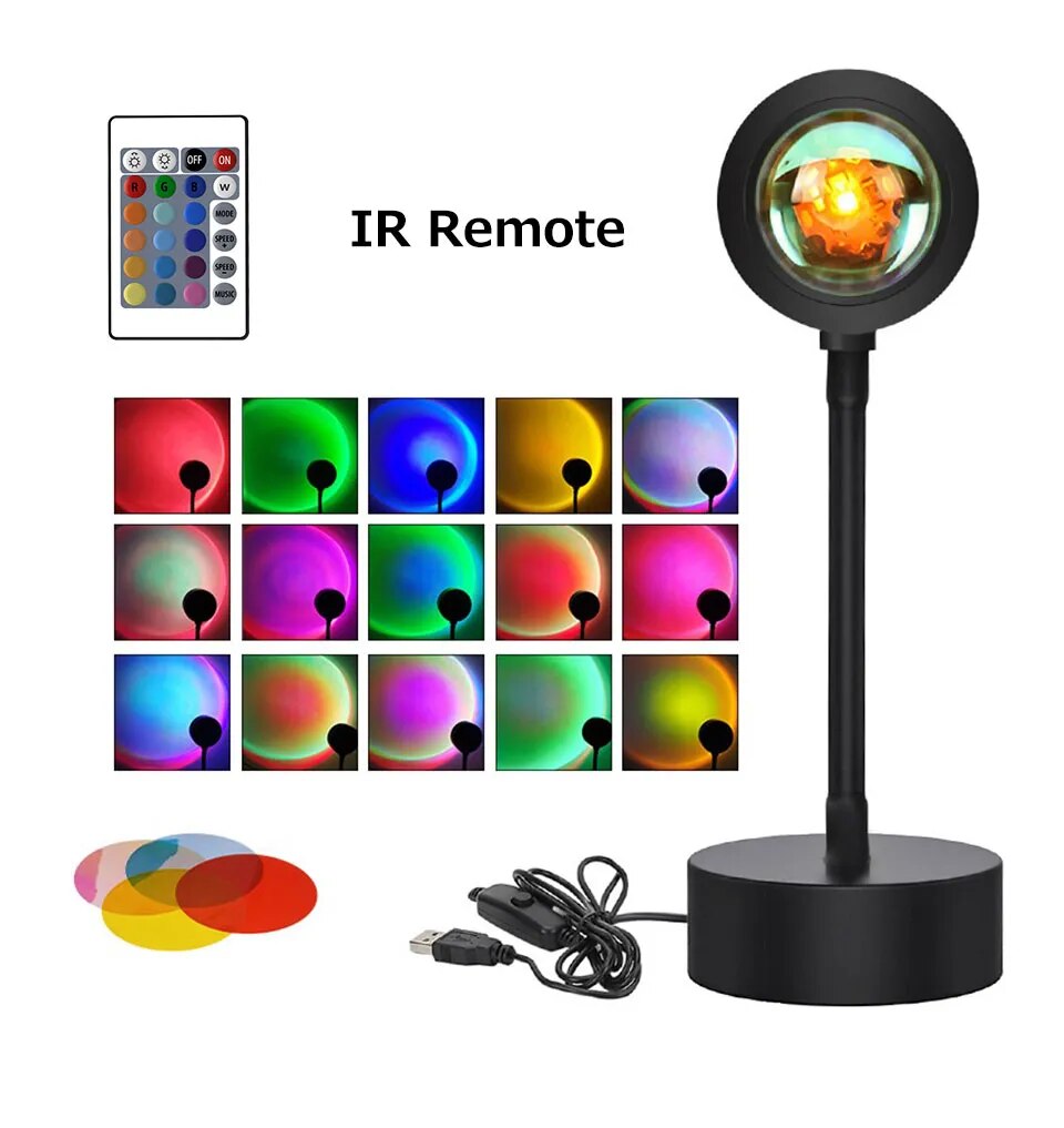 Tuya – lampe LED arc-en-ciel RGB, USB, projecteur de coucher de soleil, photographie, éclairage d'ambiance mural pour chambre à coucher, décoration de maison, cadeau