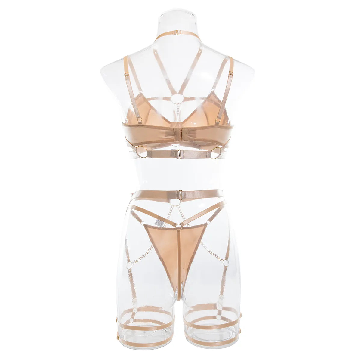 Halterneck Lingerie Sets For Women Luxury With Chain G-string Fine Chain Underwear Set Bra Outfit Transparent Intimate Sexy