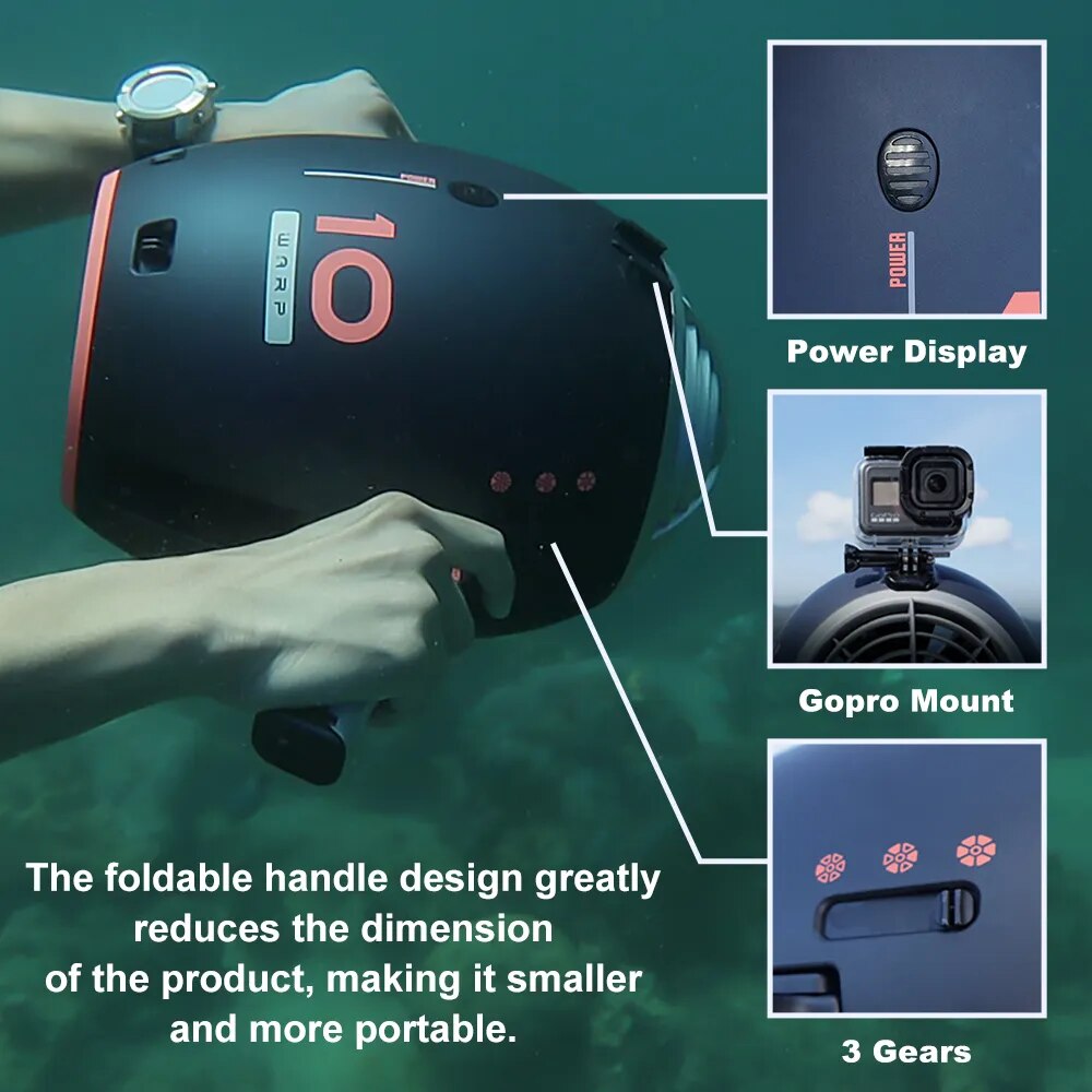 ROBOSEA Warp10 Scooter Sous-marin Scooter submarino inteligente para deportes acuáticos piscina, buceo, esnórquel y aventuras en el mar