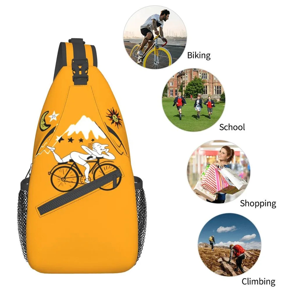 Albert Hoffman LSD Bicycle Day Sling Bags for Men Fashion Acid Blotter Party Shoulder Crossbody Chest Backpack Traveling Daypack